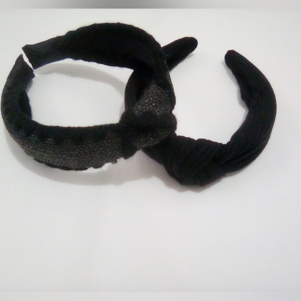 Elegant Black Knotted Headband Set